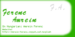 ferenc amrein business card